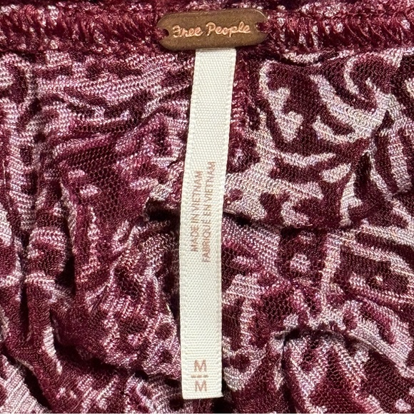 NWT Free People Ginger Berry Top Mulled Wine Combo Velvet Burnout Size Medium - Picture 7 of 10